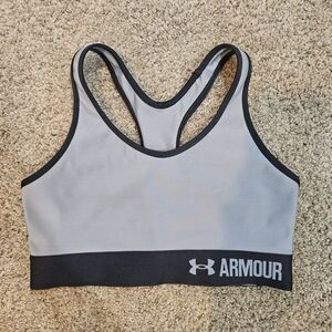 Under Armour Light Gray and Black Sports Bra